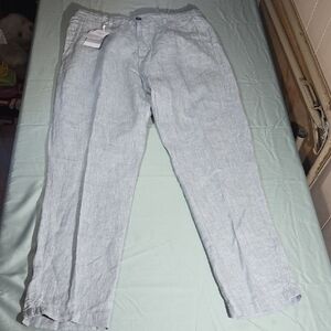Porter & Ash Men's Light Gray 100% Linen Pants 32X30 NWT